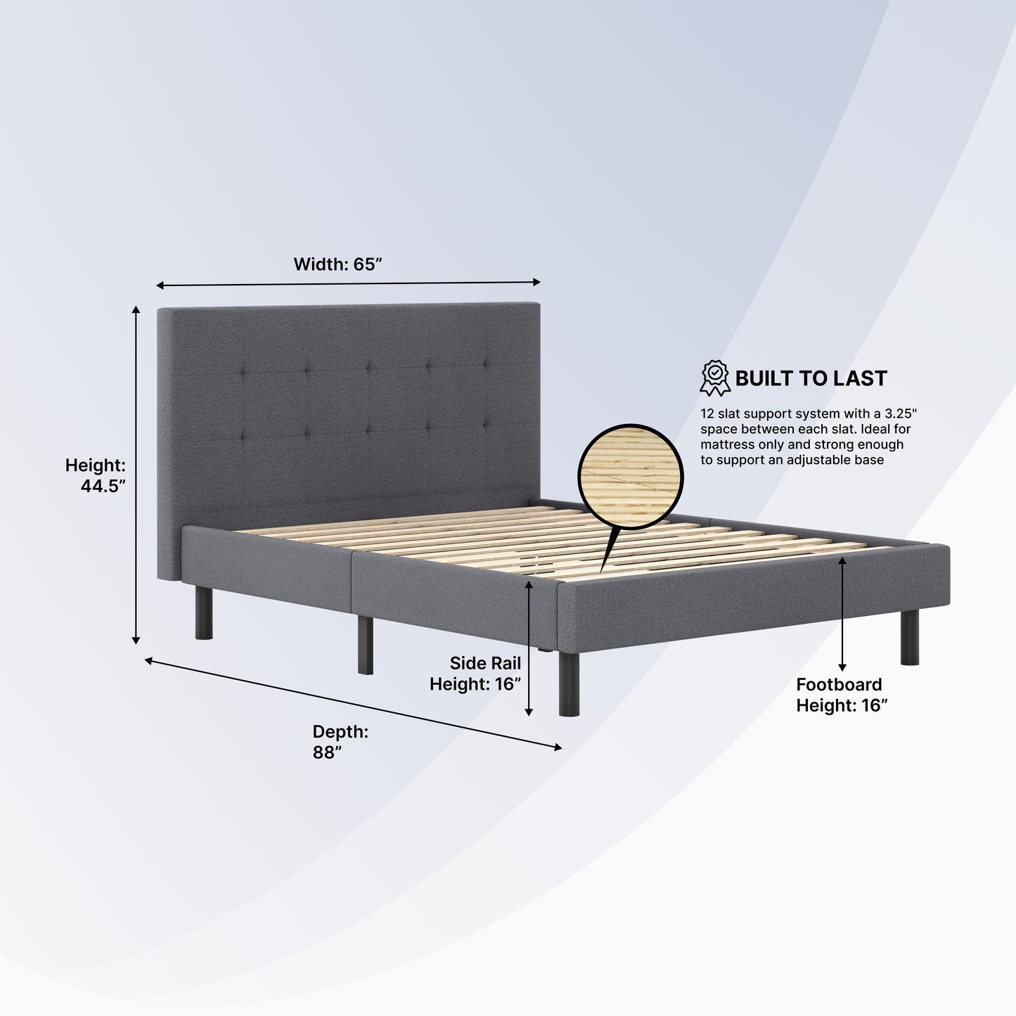 Tufted Platform Bed